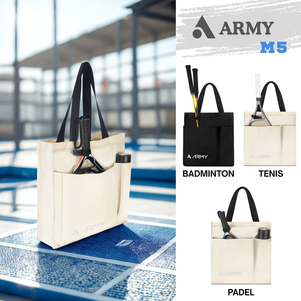 ARMY M5 Sports Tote Bag Totebag racket badminton tennis padel Bag front ...