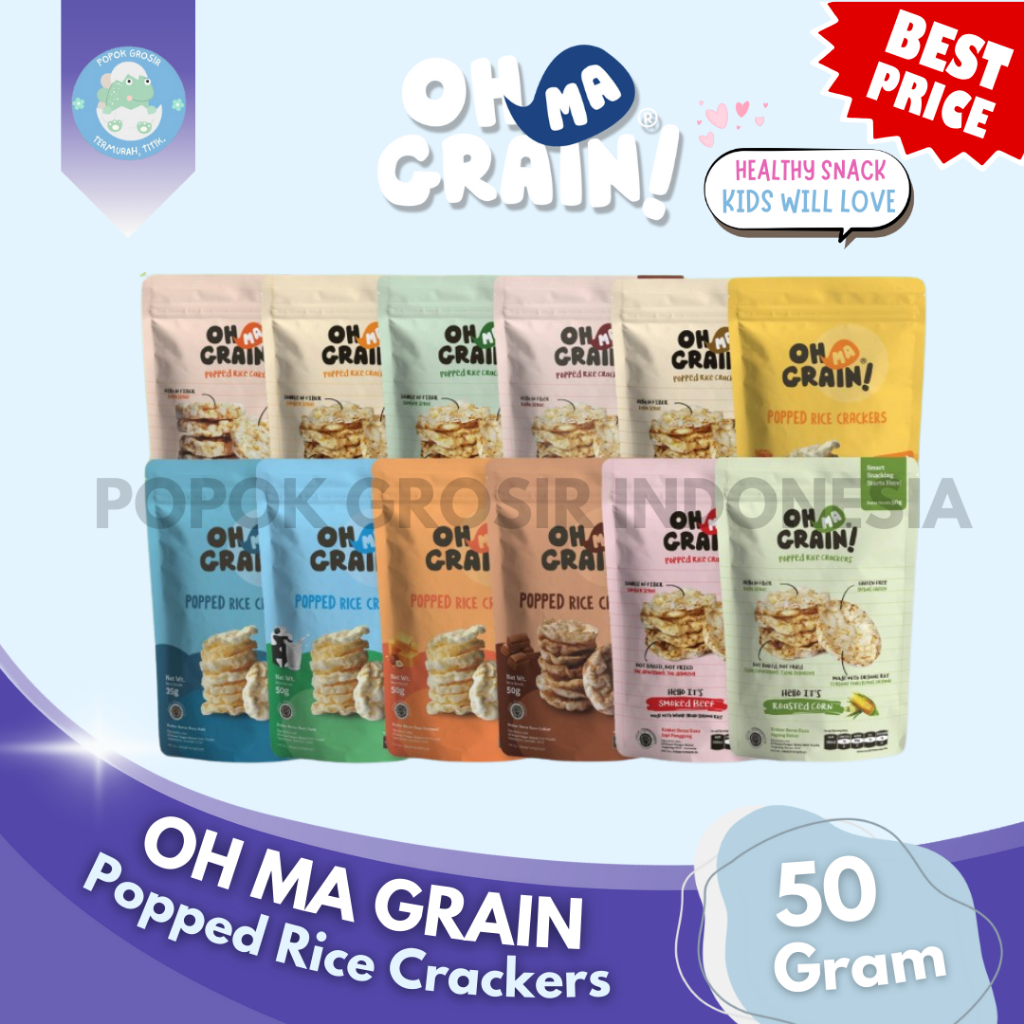 Oh Ma Grain Popped Rice Crackers / Snack Crackers Healthy Diet Rice ...
