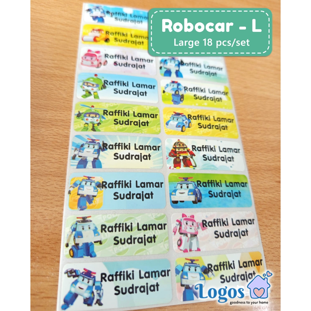 Robocar Poli LARGE Name label sticker | Shopee Philippines