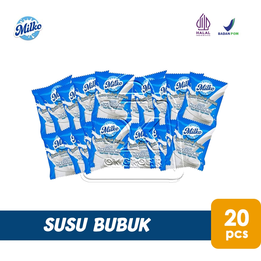 MILKO Instant Milk Powder New Zealand Milk Powder (20 pcs) | Shopee ...