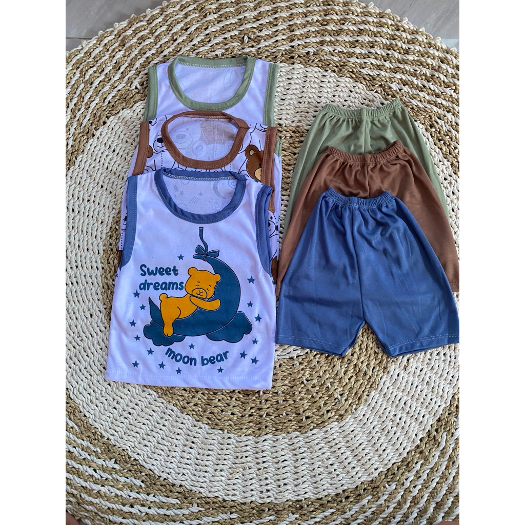 3-6 month old children's singlet set, baby character, girl and boy ...