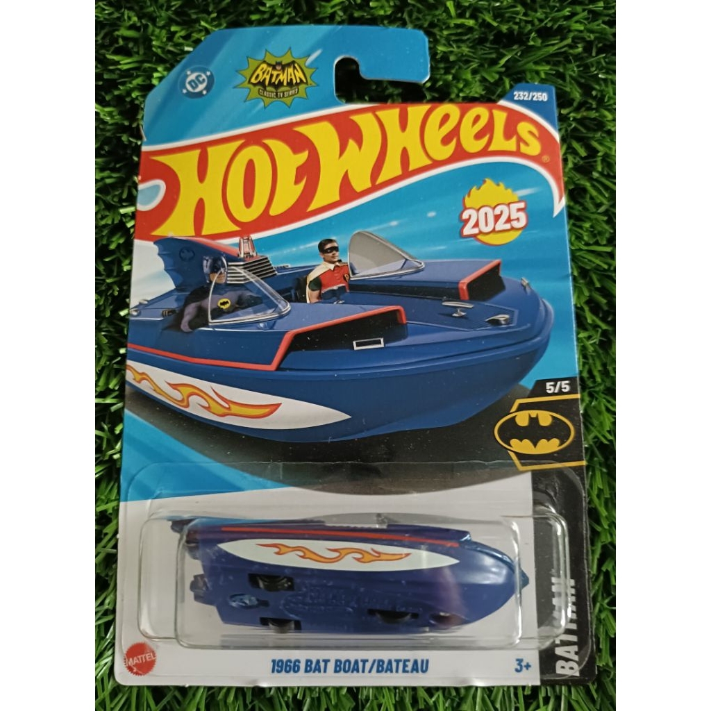 Hot Wheels 1966 Bat Boat - Nuova Custodia M 2025, Scheda Lunga, Scala 1:64