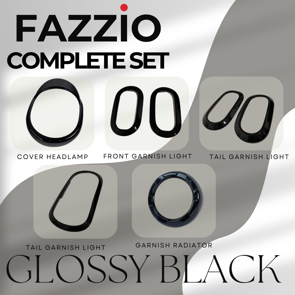 Fazzio Full Set Garnish Glossy Black Accessories Sleek Look | Shopee ...