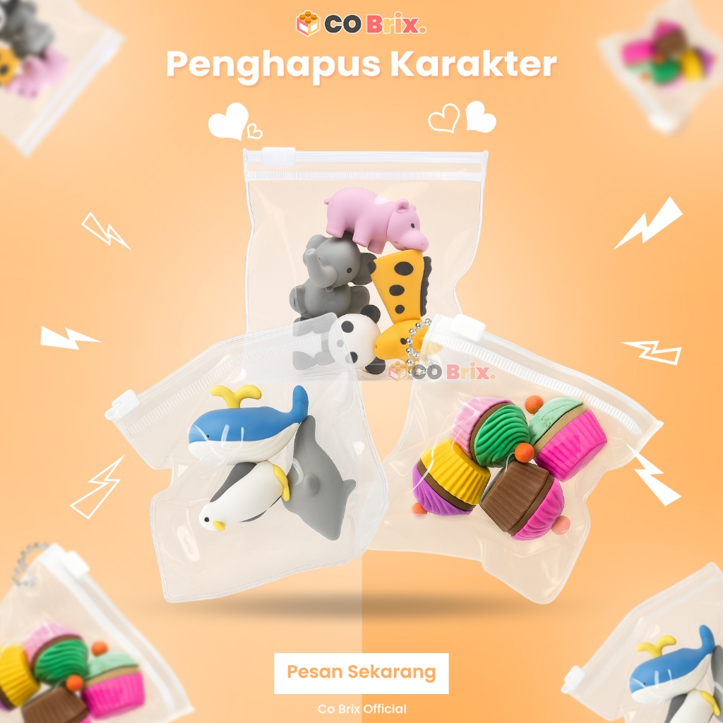 Cute Character Erasers 1 Pack Contains 3–4 pcs | Shopee Philippines