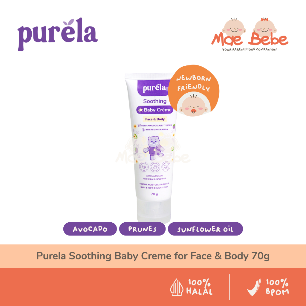 Purela Soothing Baby Creme Cream for Face & Body Moisturizer for Baby's ...