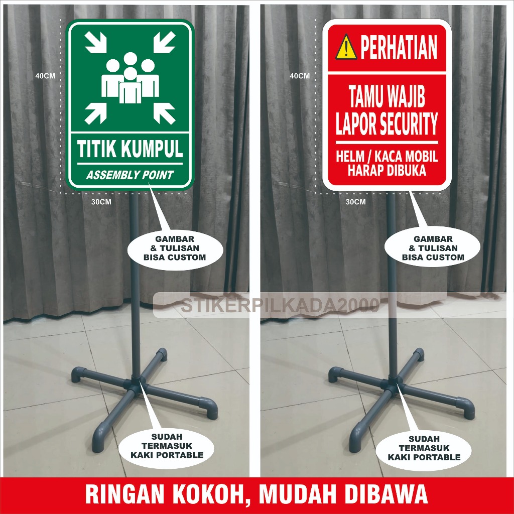 PVC ACRYLIC SIGNS FOR ASSEMBLY POINT AND GUEST POLE MUST REPORT ...