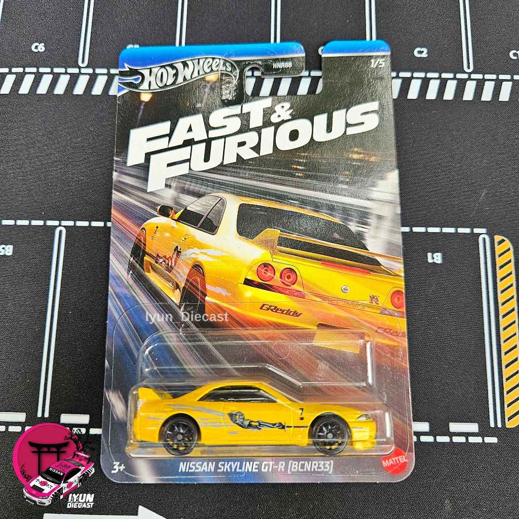 MATTEL Hot Wheels Nissan Skyline GT-R R33 Fast & Furious Diecast 1:64 ...
