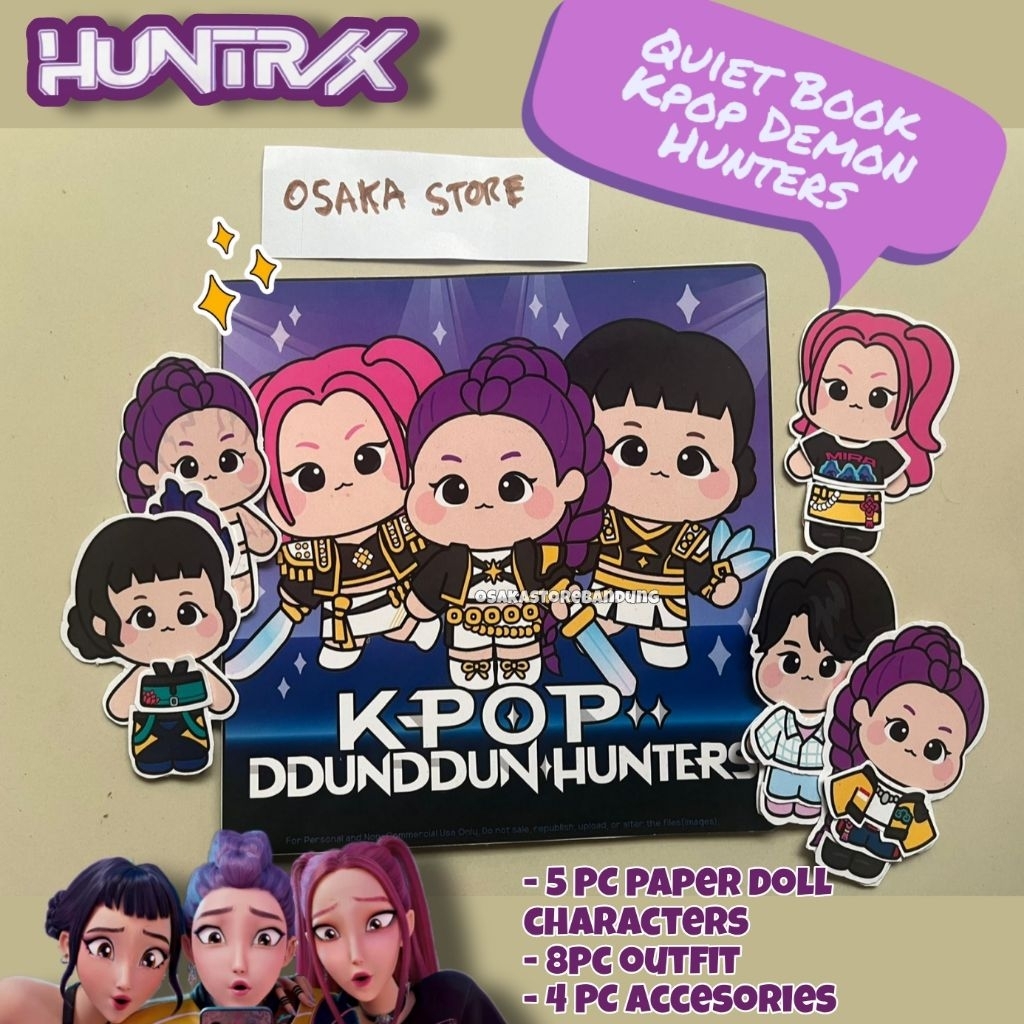 KPOP DEMON HUNTERS Quiet Books paper doll play book Activity Book for ...