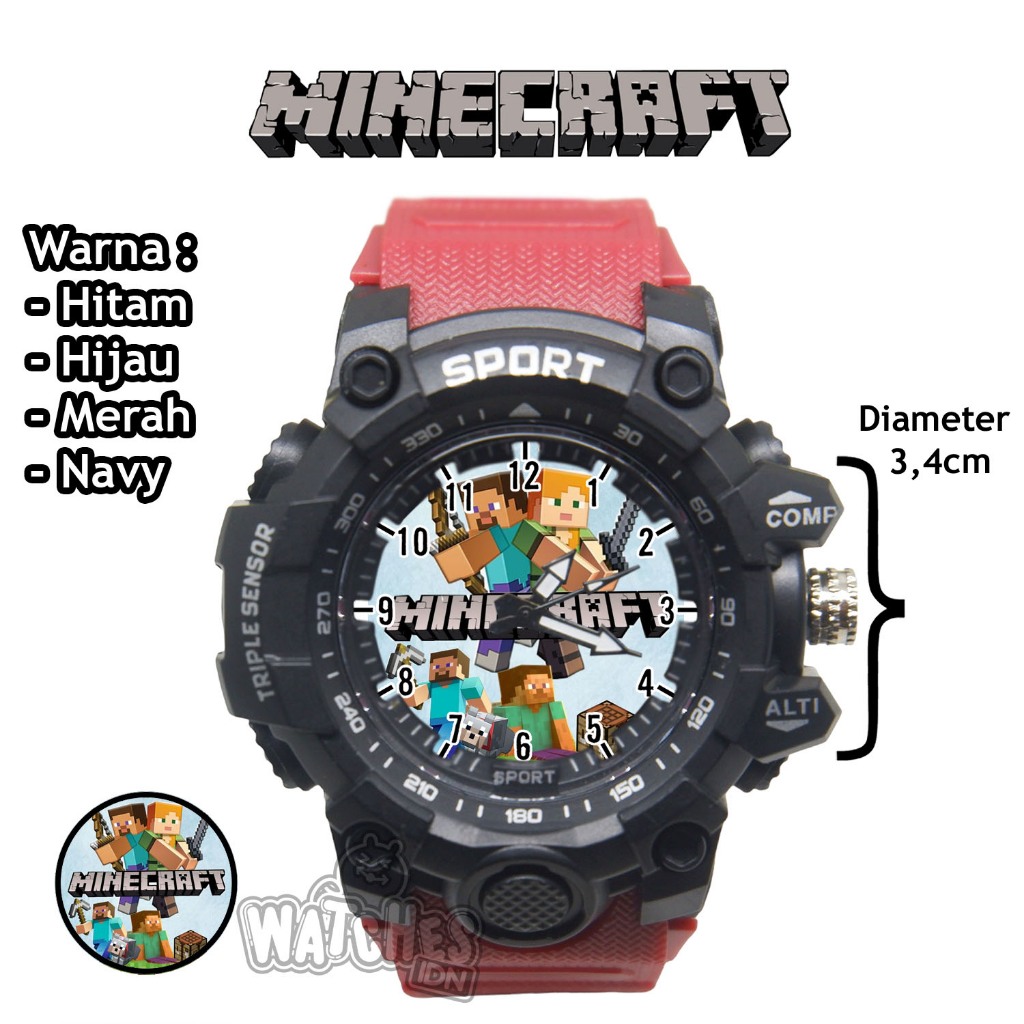 Latest Cool Minecraft Character Waterproof Sports Watch for Boys ...