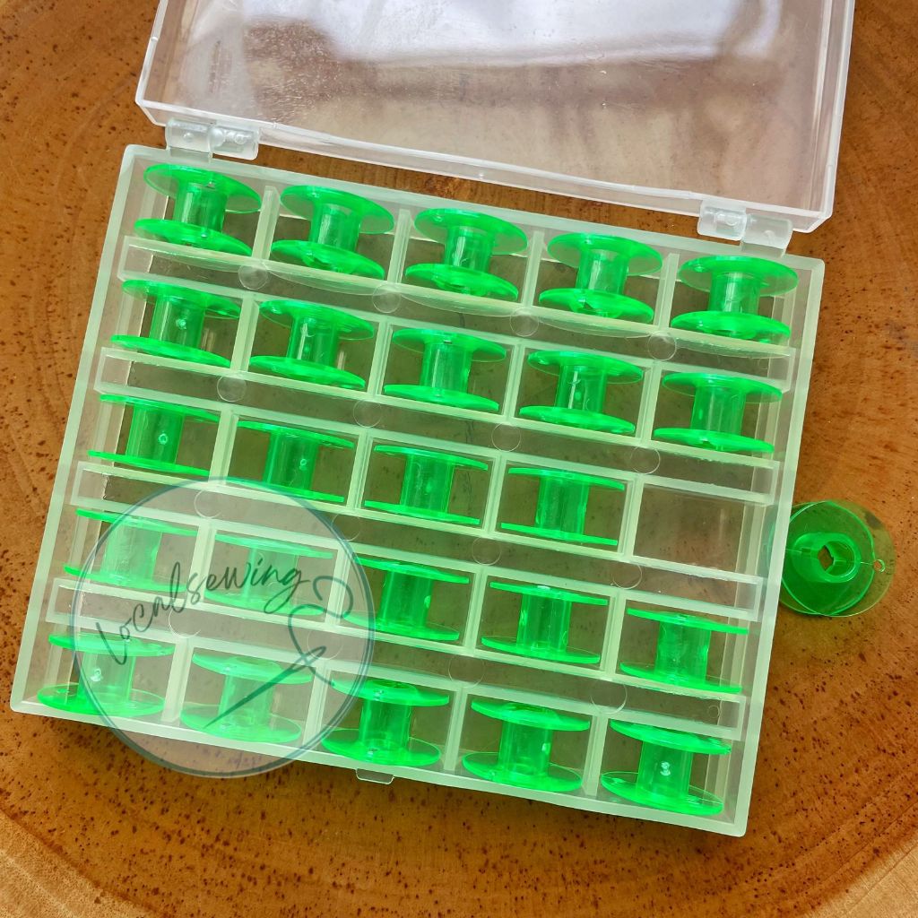 MESIN 25pcs Portable Sewing Machine Plastic Spools + 25-compartment ...
