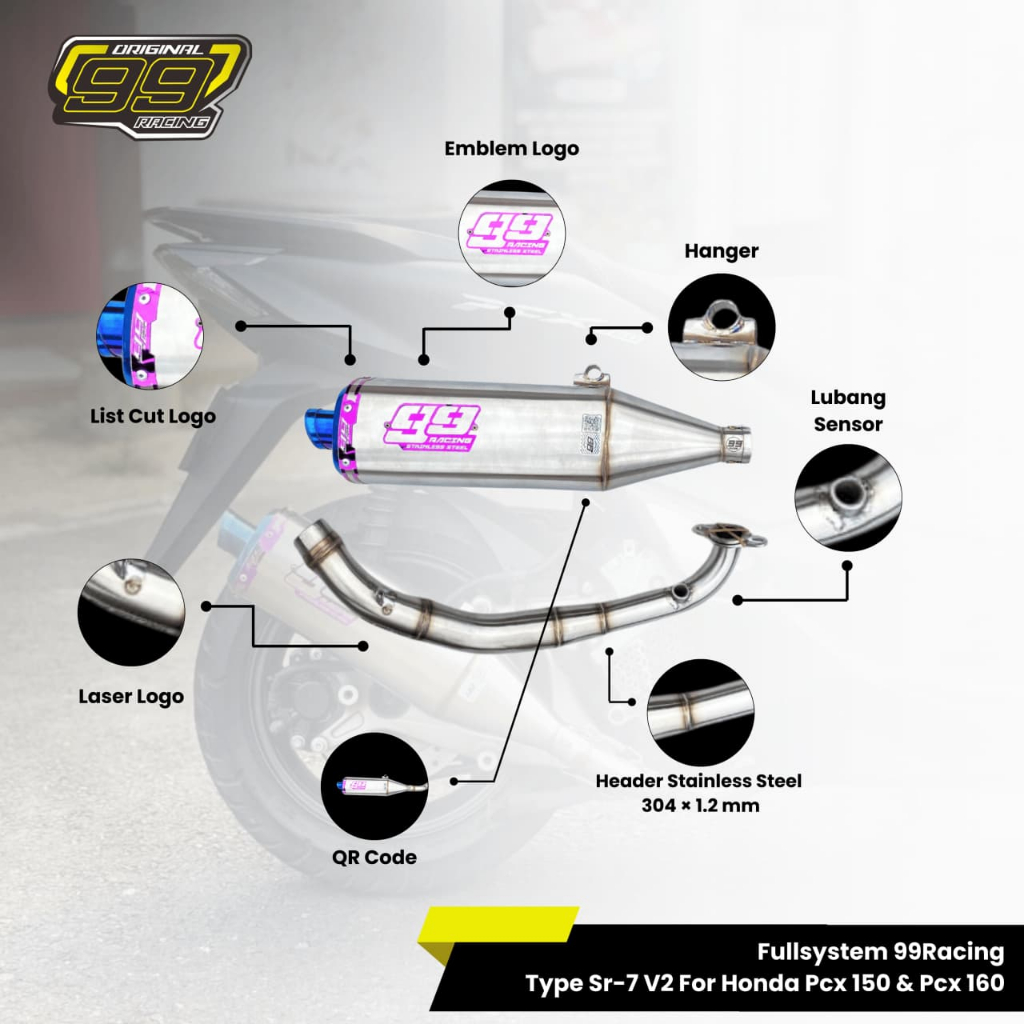 Standard Racing Exhaust Pcx 150/160 Fullsystem Type Sr7 V2 Original 99 ...