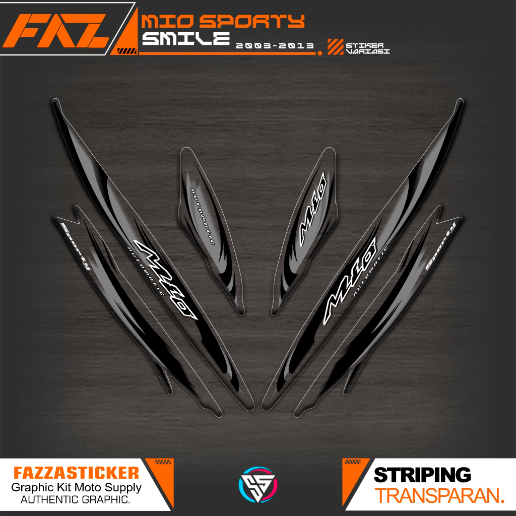 UV TRANSPARENT STRIPING MIO SPORTY MOTIF 52 CLEAR STICKER YAMAHA MIO ...