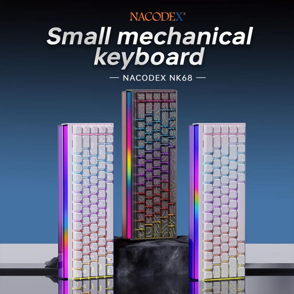 AJAZZ NK68 65% Wired Gaming Keyboard With Shine Through Keycaps68 Keys Compact Lay