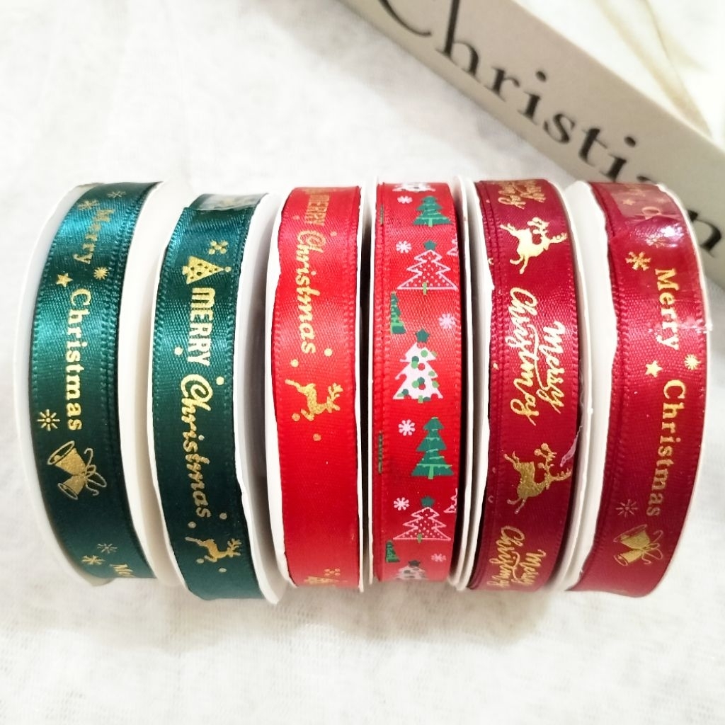 1.2CM CHRISTMAS RIBBON BY THE METER | Shopee Philippines