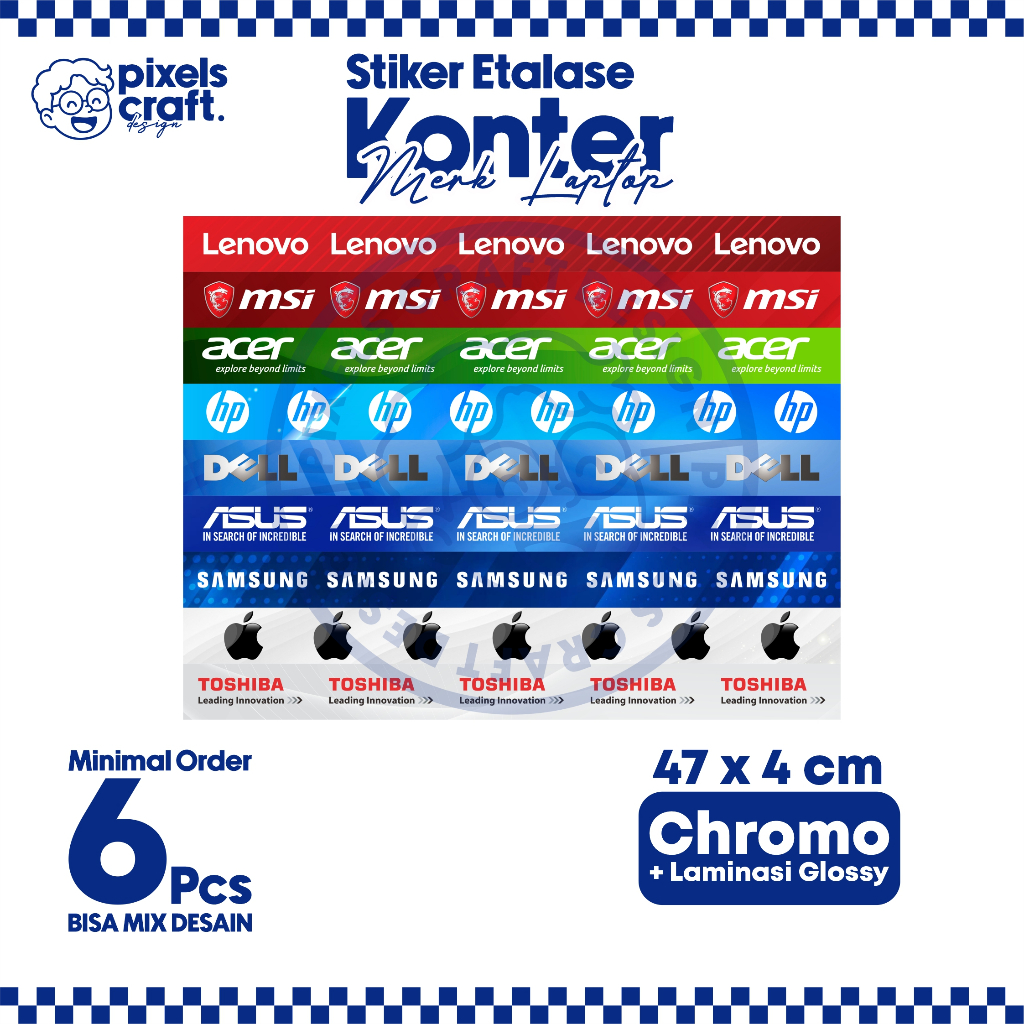 LAPTOP BRAND DISPLAY STICKER 47 CM X 4 CM | Shopee Philippines