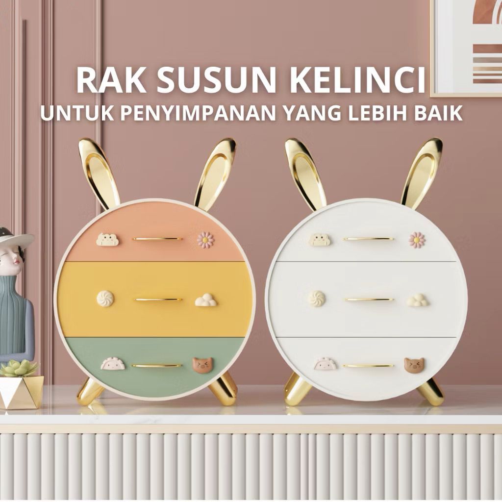 Rabbit Shelf Cosmetic Shelf Dressing Table/ Storage Box Small Drawer ...