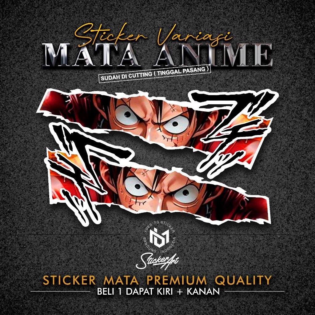 STICKER MATA ANIME UNIVERSAL / STIKER MATA MODEL 43 / STIKER HELM MOTOR ...