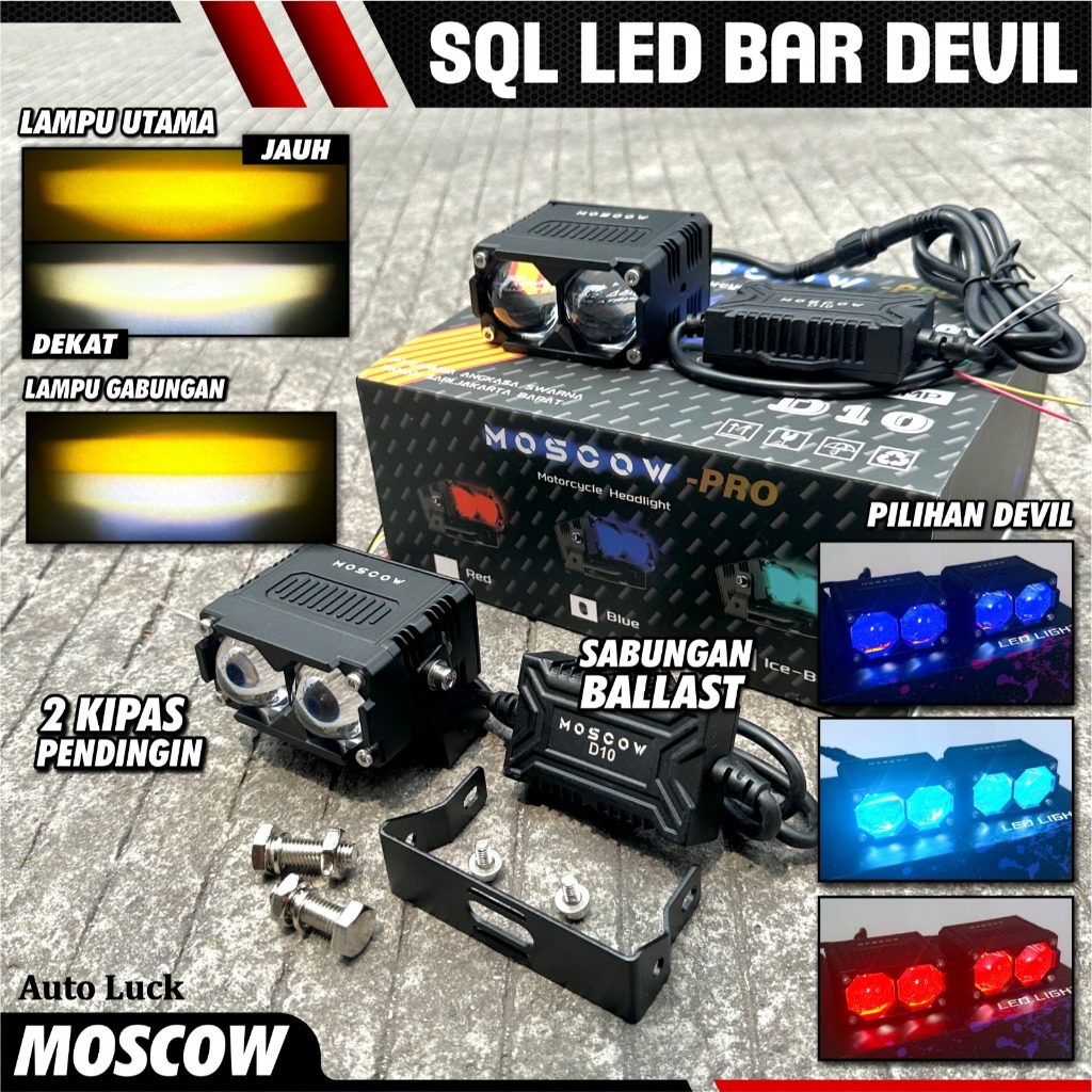 MATA MOSKOW SQL LED BAR D10 2 EYES SET OF 2 DEVIL LIGHTS with Cooling ...