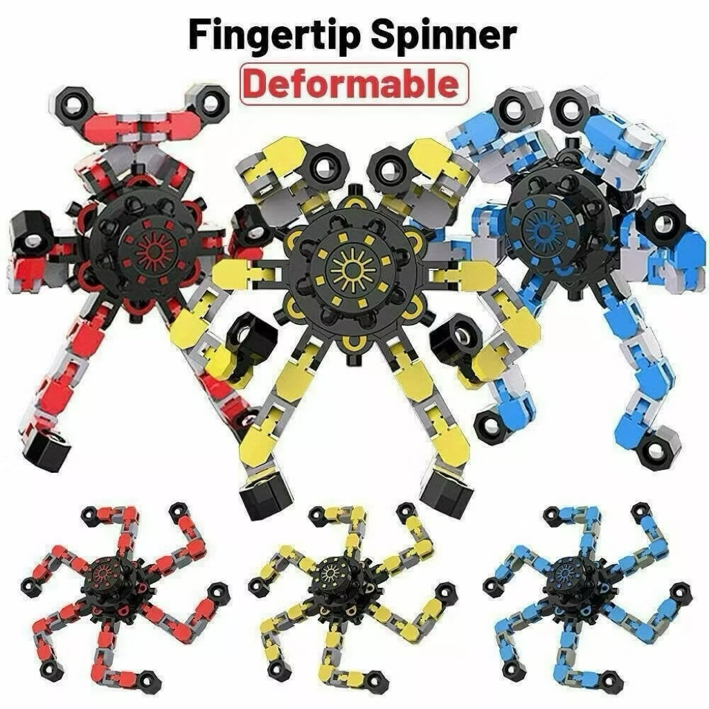 TRANSFORMER ROBOT FINGERTIP SPINNER TOY-FOOT SPINNER 6-SPRING AUTO ...