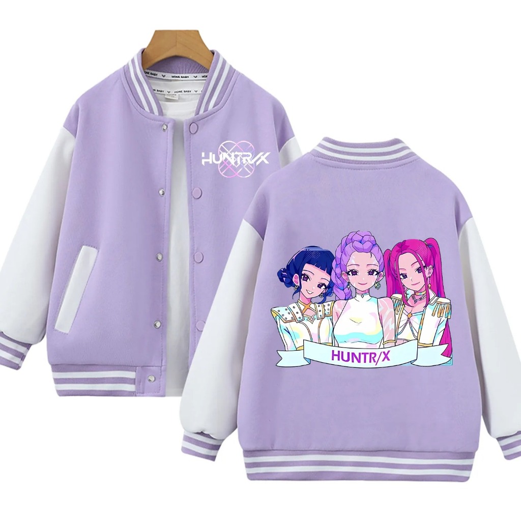 HUNTRIX KPOP DEMON HUNTERS HUNTER RUM Girls' Varsity Jacket Ages 1-18 ...