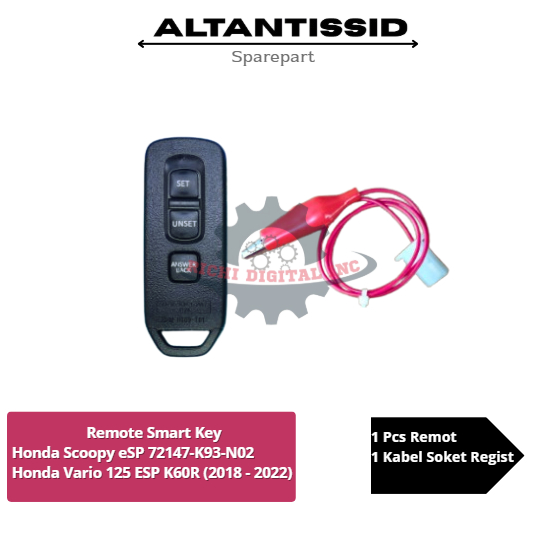 TOMBOL Remote FOB Keyless Smart Key Honda Scoopy eSP K93 Scoopy K2F ...