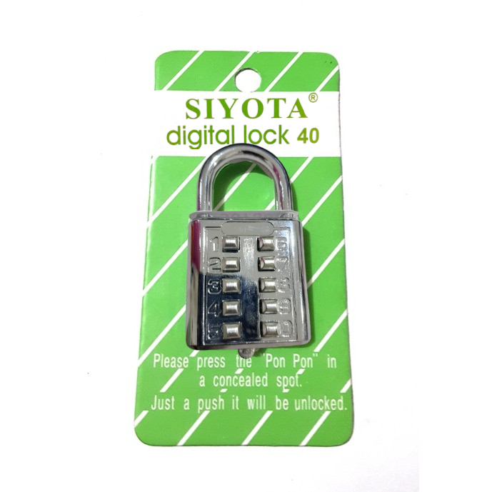 Siyota Digital Lock 40mm / 10-Digit Number Padlock Size 40mm | Shopee ...