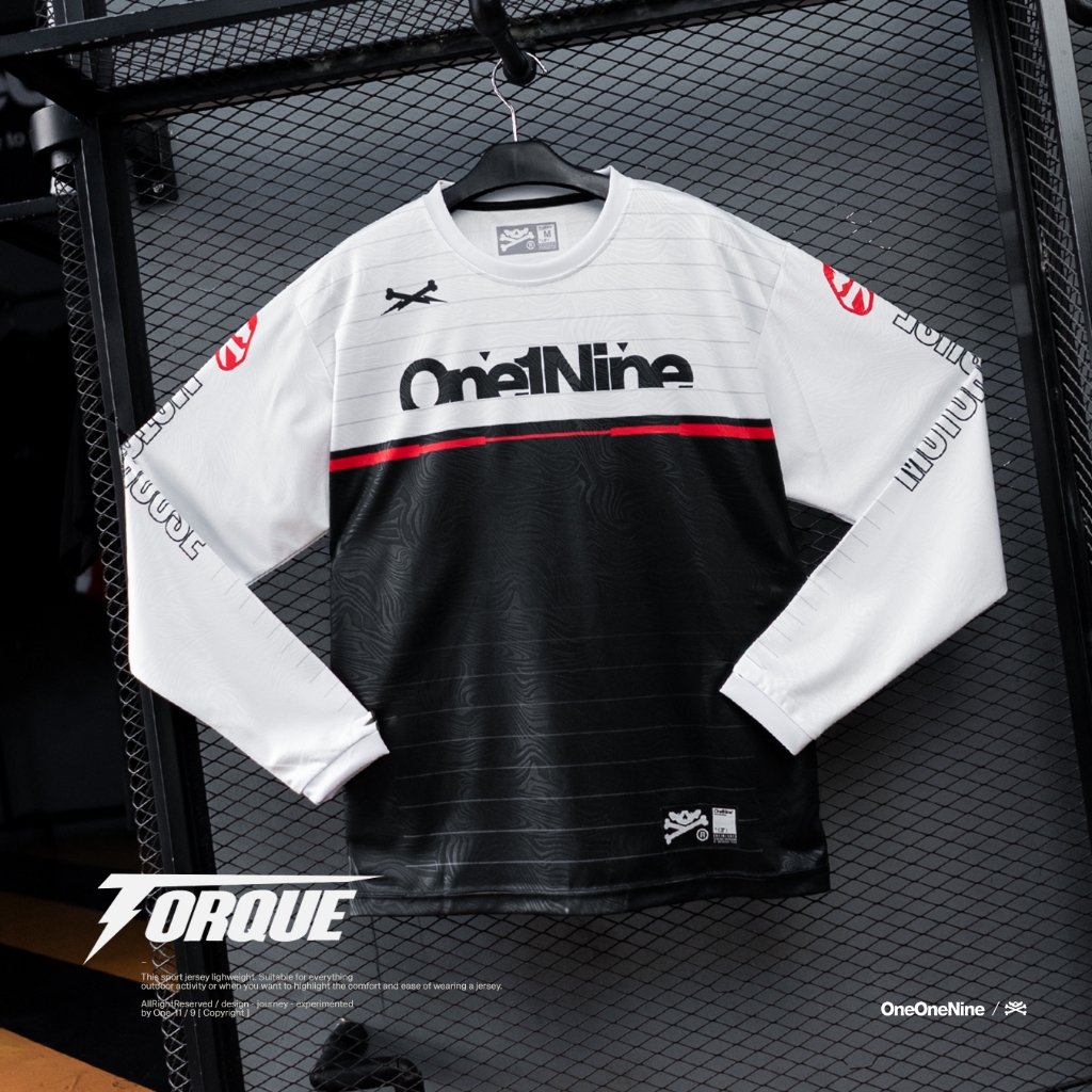 Oneonenine Ksr Jersey Torque Black White Series - Long Sleeve Sport ...