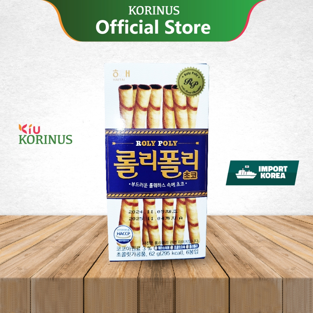 [HAITAI] Chocolate Wafer Roll Roly Poly/ / Cemilan, Snack, Korean ...
