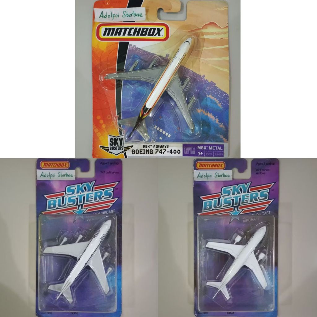 Matchbox skybusters sky busters aircraft 747 lufthansa Air france Air ...