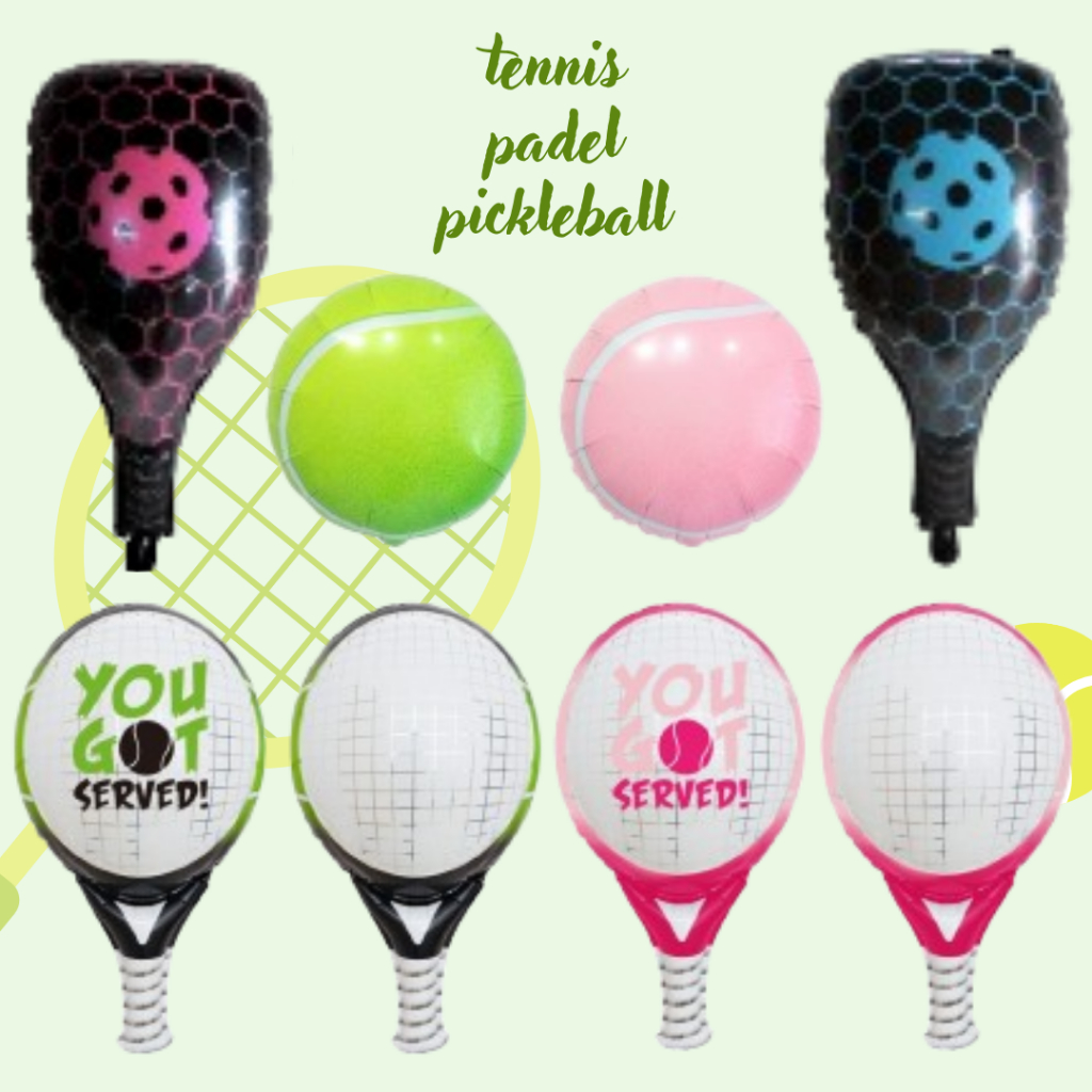 Foil balloons tennis padel pickleball ball racket tennis sports balloon ...