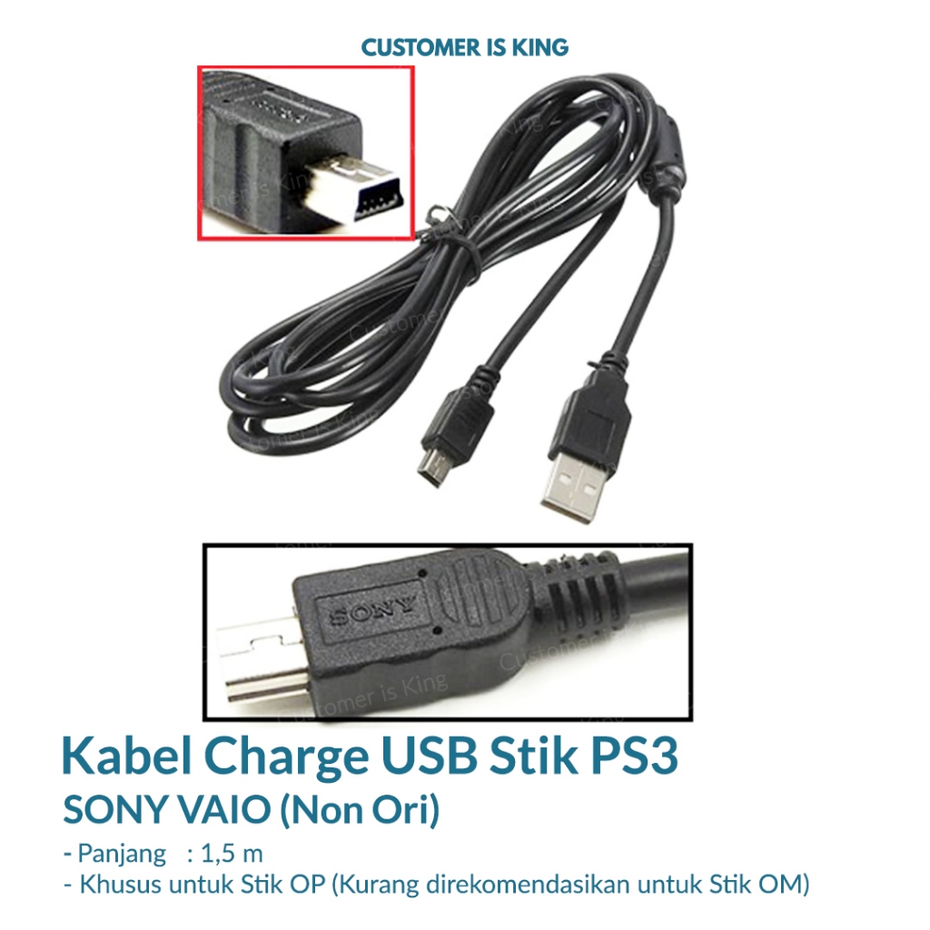 SONY VAIO PS3 USB Charge OP DS3 Dualshock 3 1.5 meter Stick Cable ...