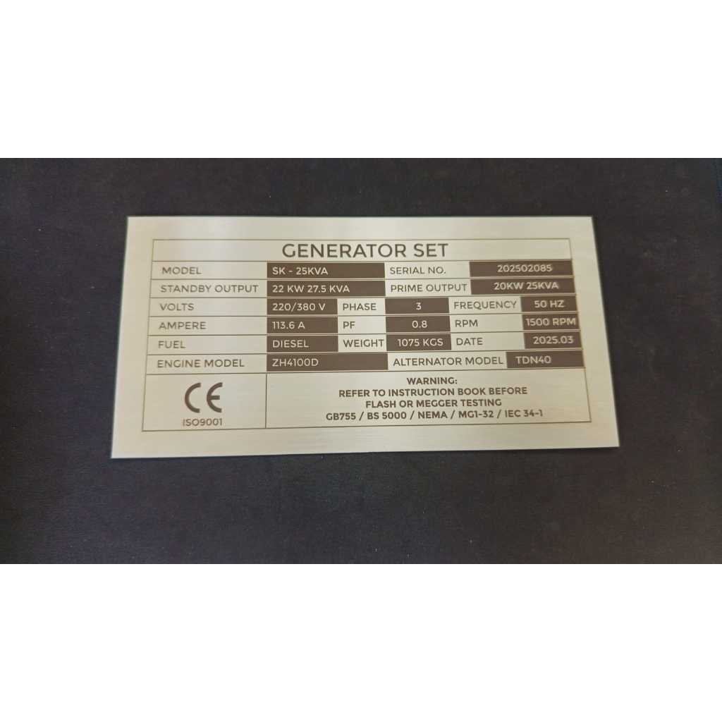 MESIN Black Engraved Stainless Steel Machine Name Plate - Custom ...