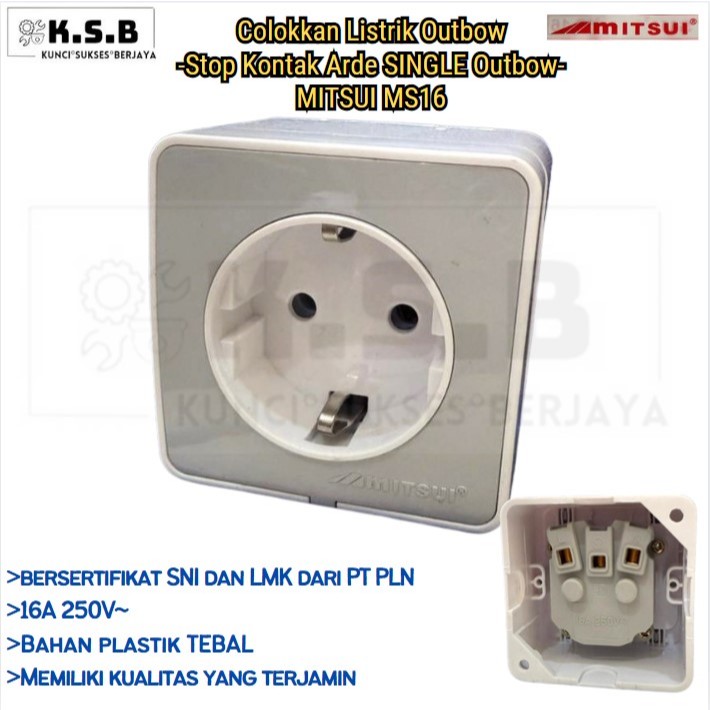 Outbow Electrical Plug - SINGLE Outbow Grounded Socket - MITSUI MS16 ...
