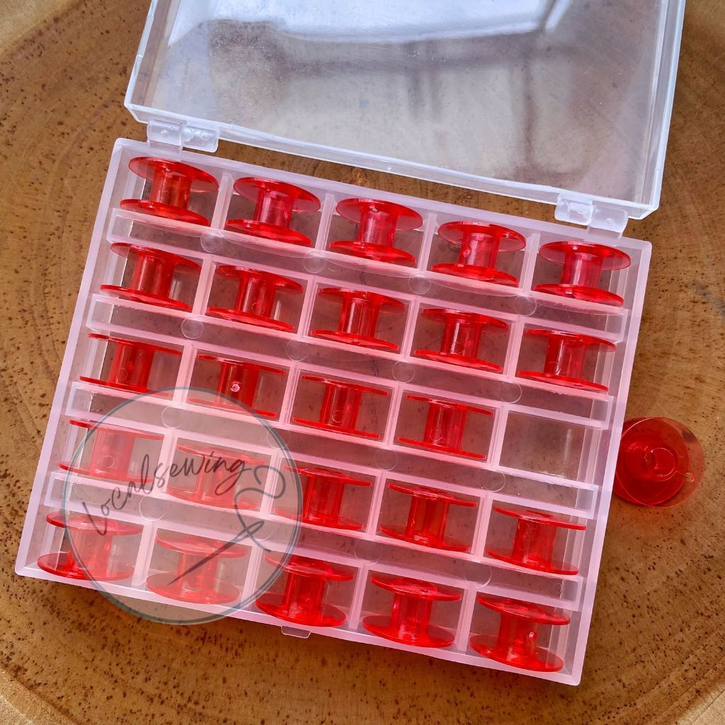 MESIN 25pcs Portable Sewing Machine Plastic Spools + 25-compartment ...
