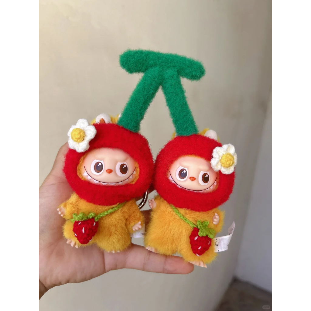Mini Labubu V4 Pin For Love Outfit Cherry Twins - Cute and Beautiful ...