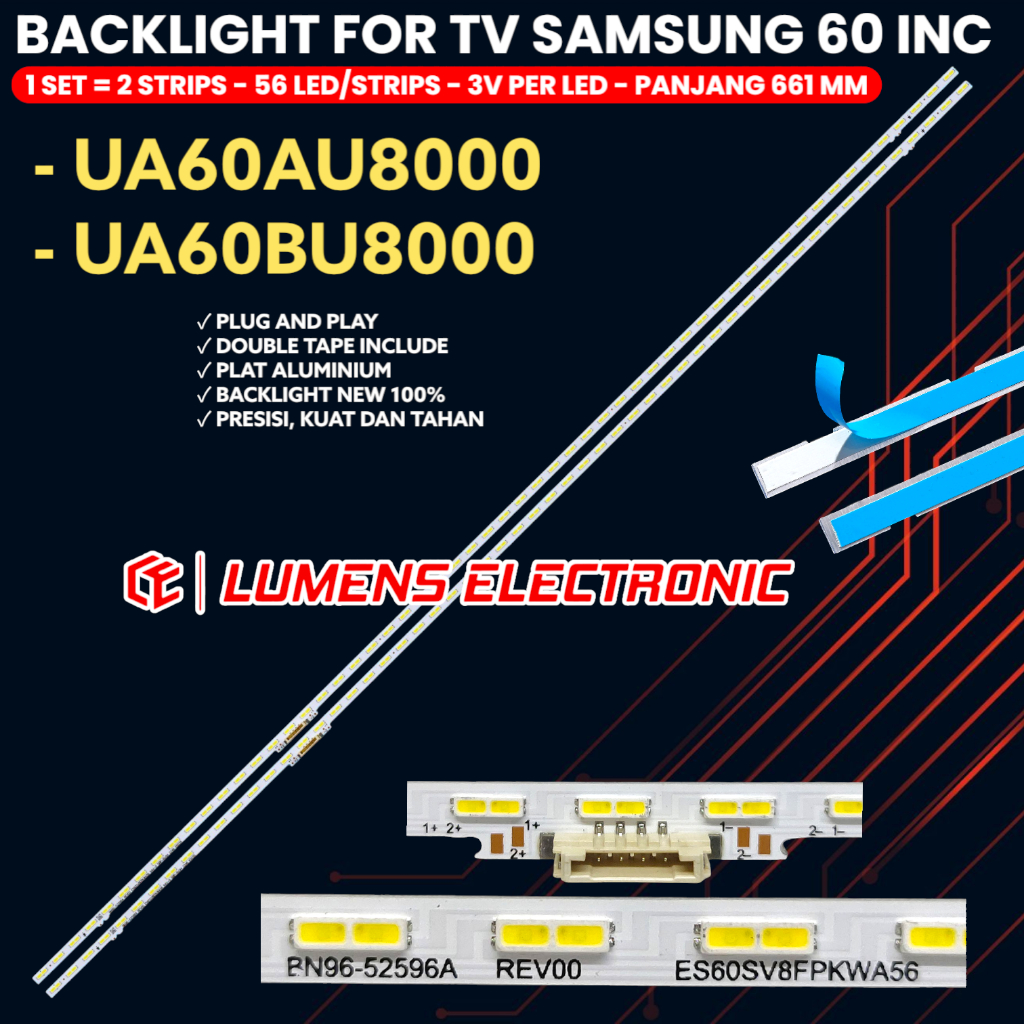 SAMSUNG 60 INCH TV BACKLIGHT 60AU8000 60BU8000 UA60AU8000 UA60BU8000 ...