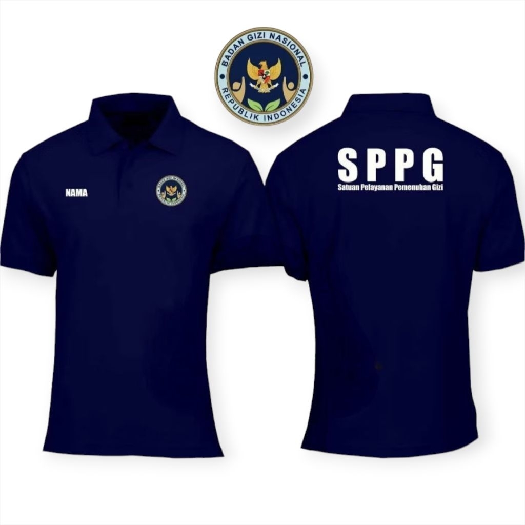 Ga SPPG uniform shirt - SPPG POLOSHIRT - SPPG Collared Shirt Free Name ...