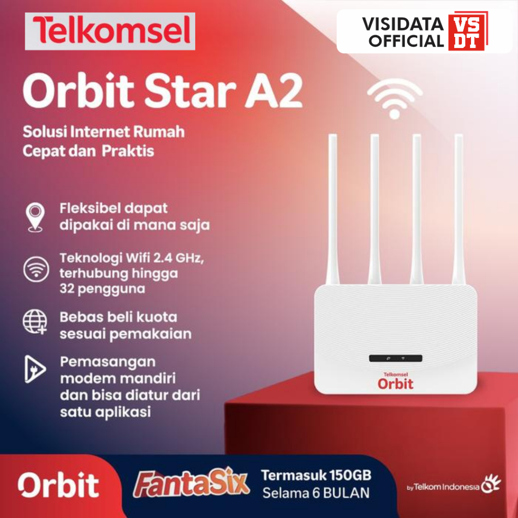 Telkomsel Orbit Star A2 Home Modem Router WiFi 4G LTE High Speed | Free ...
