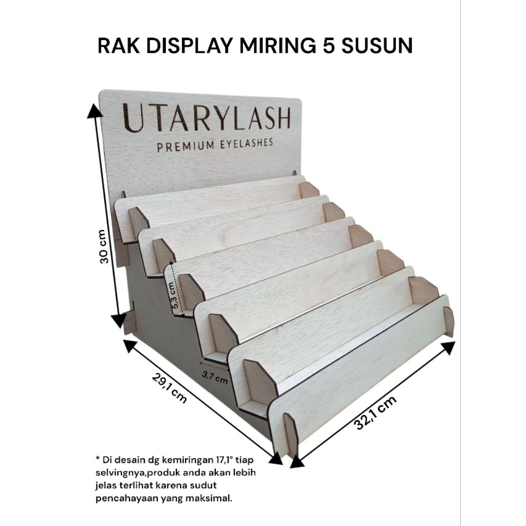 5-Tier Slanted Display Rack 32.1 x 29.1 x 30 cm Display Rack Organizer ...