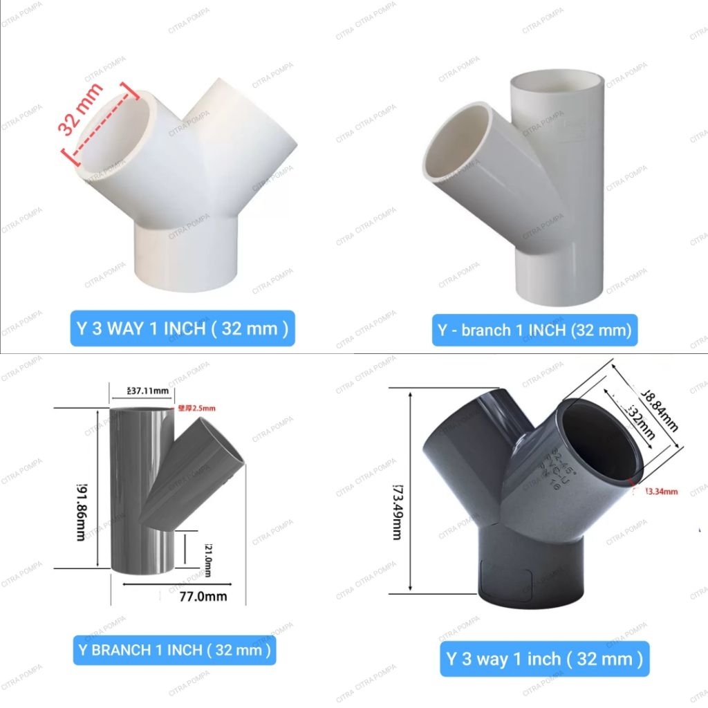 Y BRANCH 1 INCH (32 mm) Y 3 way 1 inch (32 mm)/ | Shopee Philippines