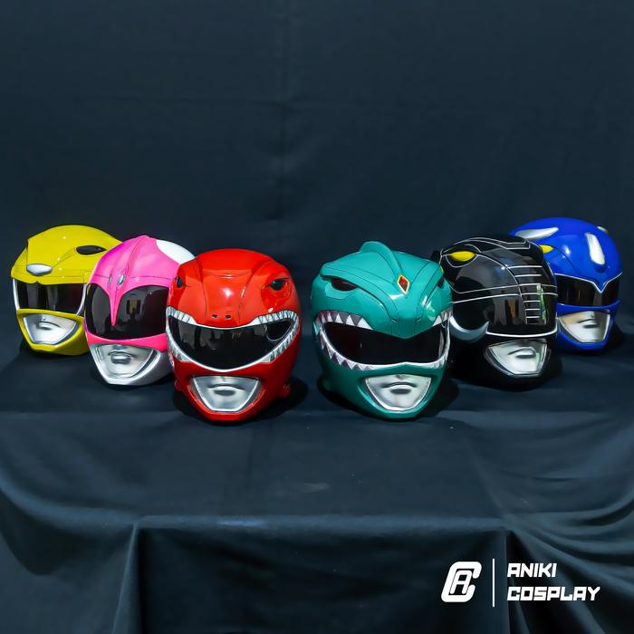 MERAH Power Rangers Helmet Mighty Morphins MMPR Aniki Cosplay - Red ...