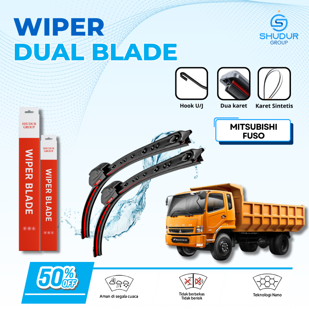 Mitsubishi Fuso Truck Dual Blade Car Wiper Frameless Model 2 Rubber ...