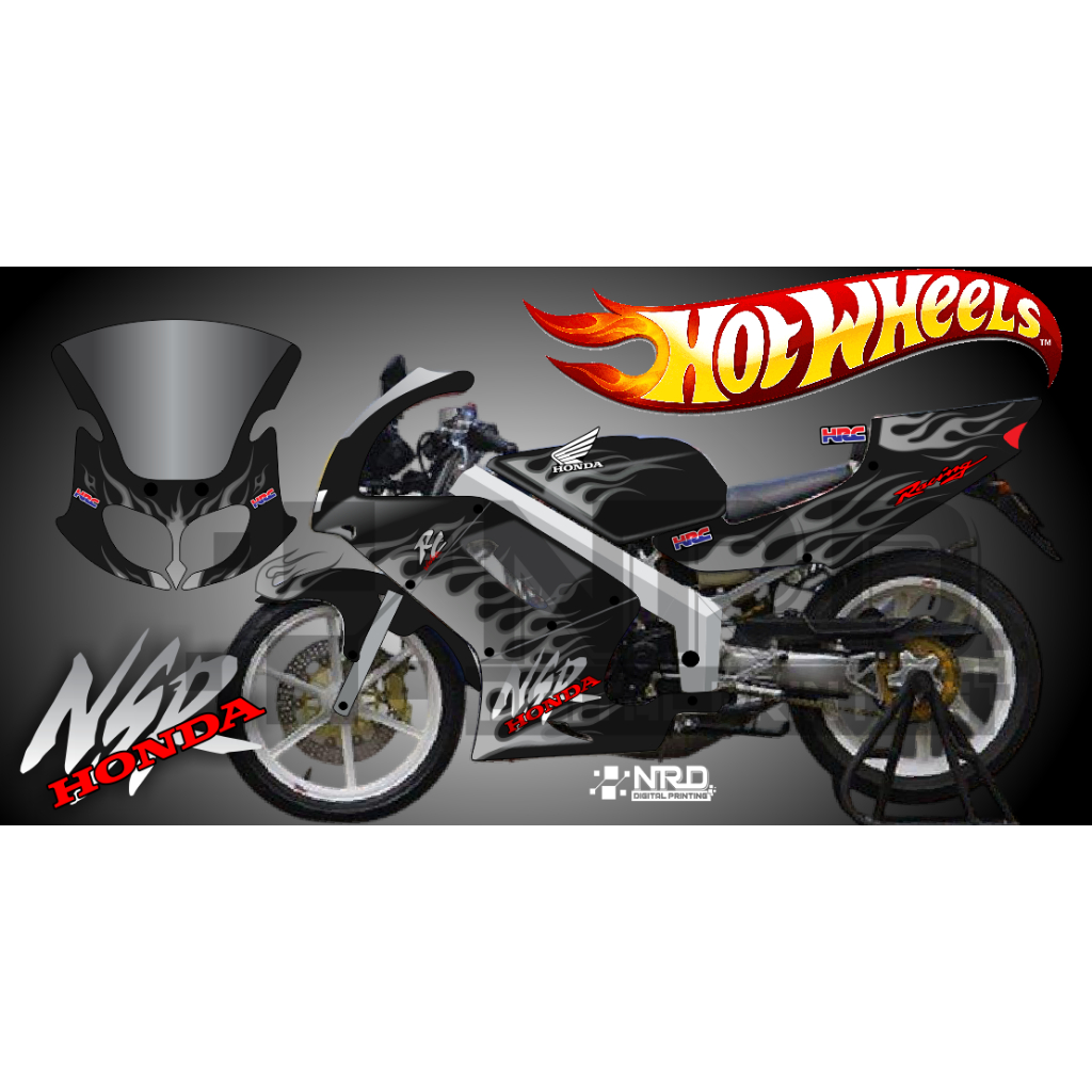 Honda Nsr 150 Sp Custom Striping Stickers with Hotwheels Flame Tongue ...