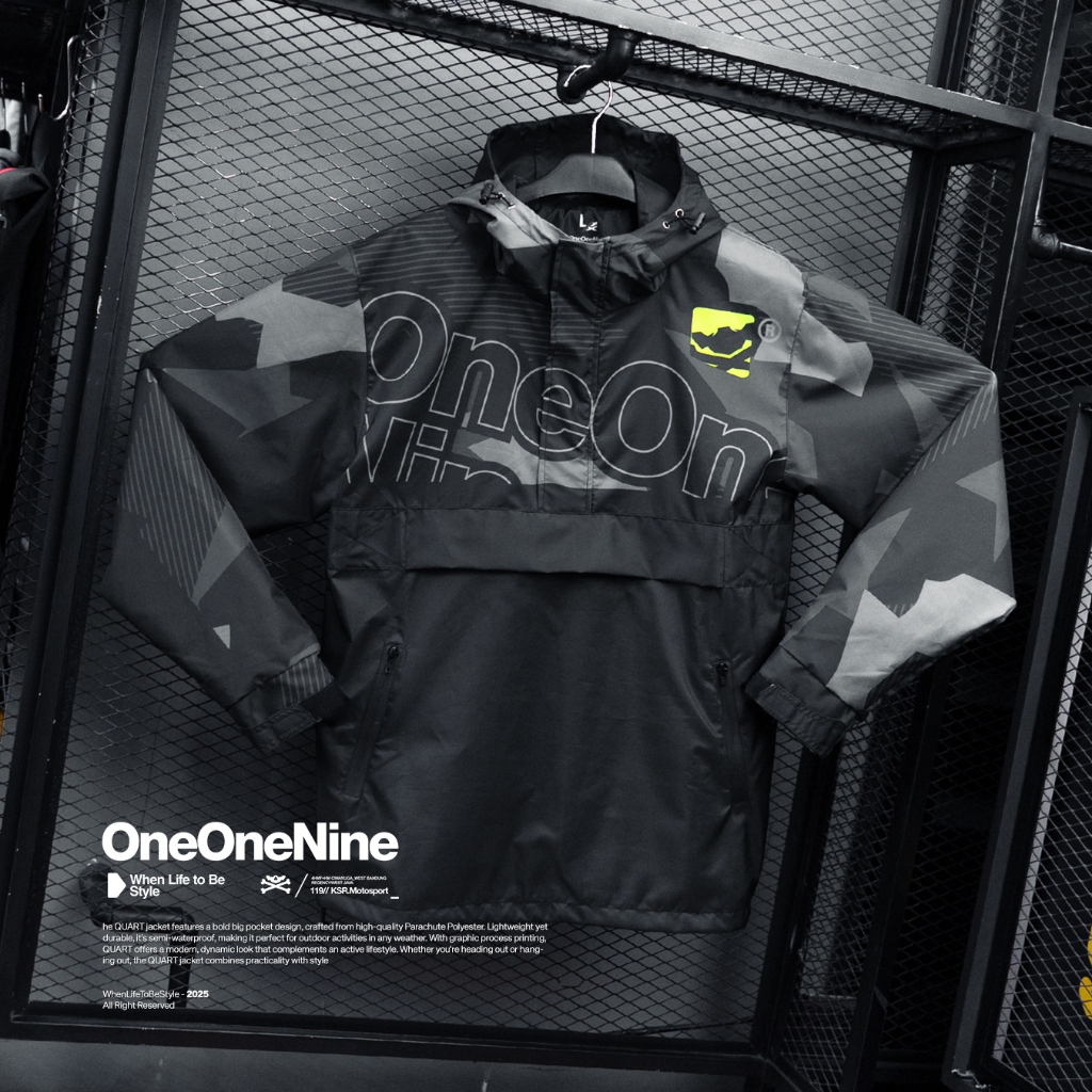 Oneonenine Ksr Jacket BIG Pocket Quart Black Grey - Waterproof Camo ...