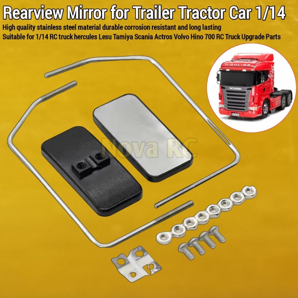 Rearview mirror Set for Scania, Actros, Volvo, Hino 700 Hercules Lesu ...
