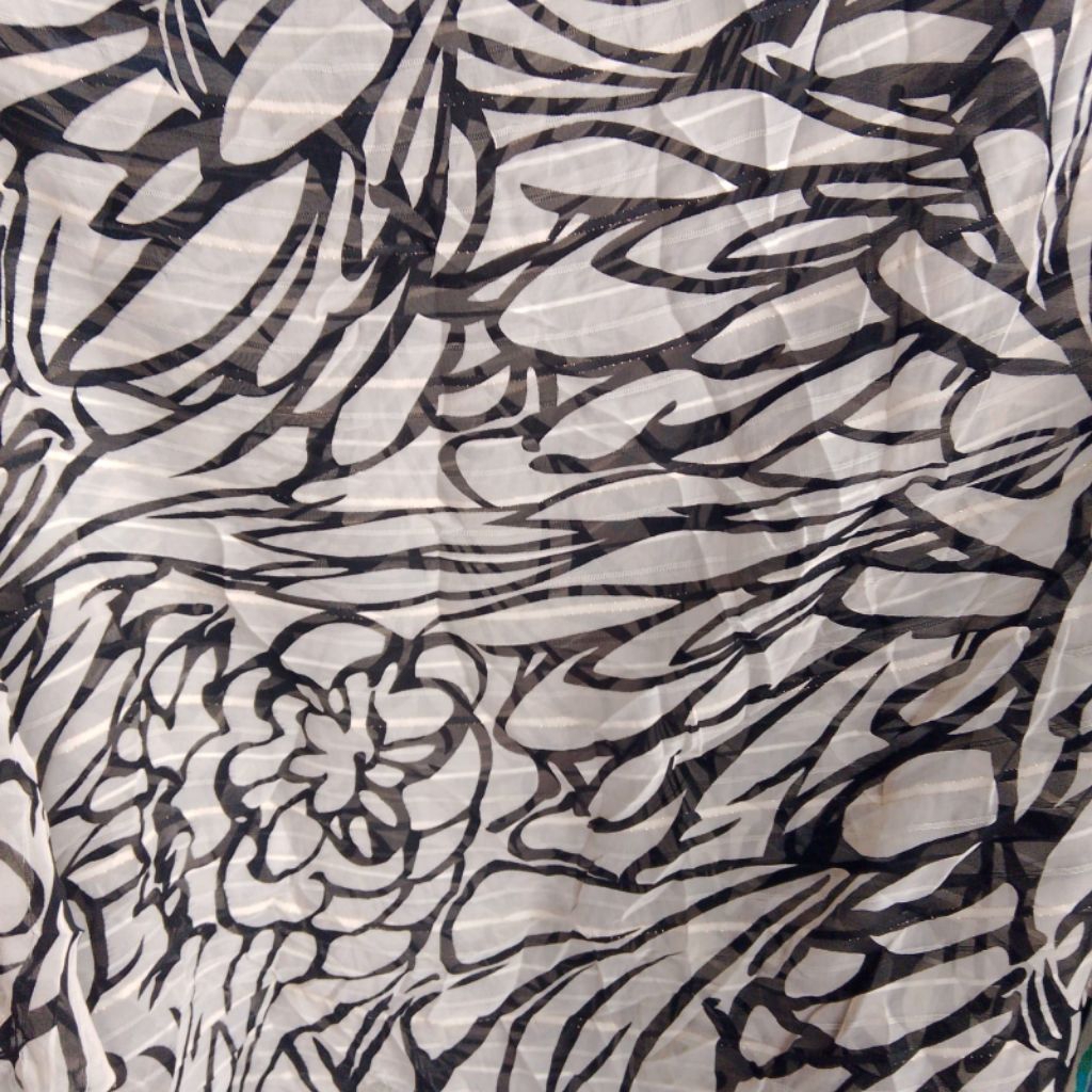 Black and White Zebra Glitter Dobby Chiffon Fabric – Transparent Flowly ...