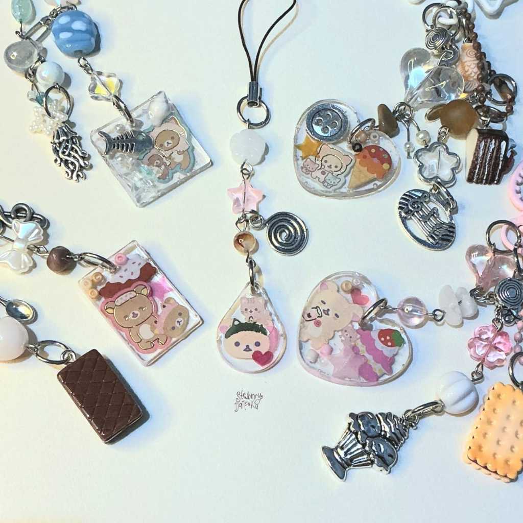 Rilakkuma & korilakkuma resin drops. [keychain and phonecharm] | Shopee ...