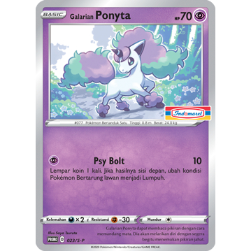 POKEMON TCG INDONESIA GALARIAN PONYTA INDOMARET 023/S-P | Shopee ...