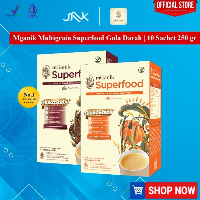 MGanik Superfood Multigrain 250gr 10 Sachets | Natural Blood Sugar ...