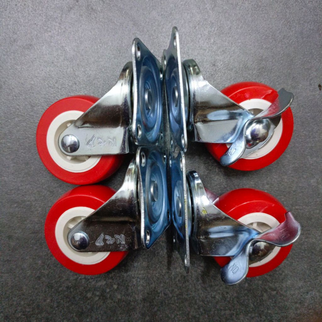 MERAH (4PC) RED PVC WHEELS FOR DISPLAYING CHAIRS, TABLES, TROLLEYS 2 ...
